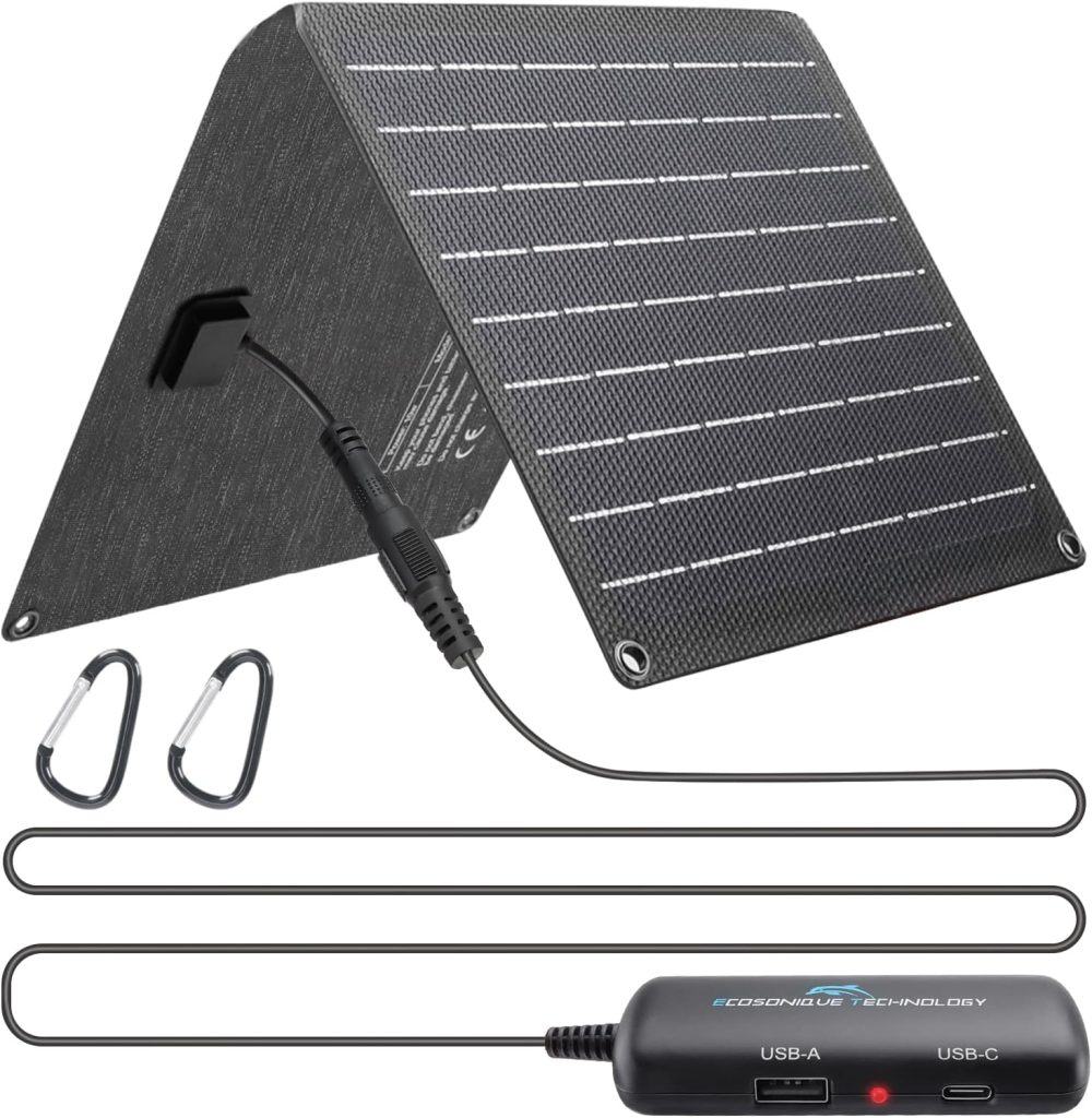 Ecosonique 10W Portable Solar Panel for On-the-Go Power